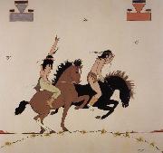 Quincy Tahoma Two Riders oil painting reproduction